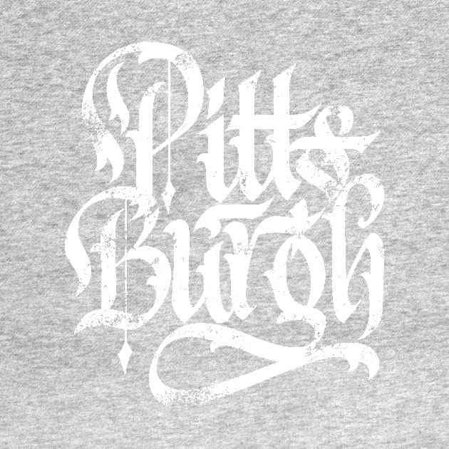 Pittsburgh Map Calligraphy Lettering Fan Art by polliadesign